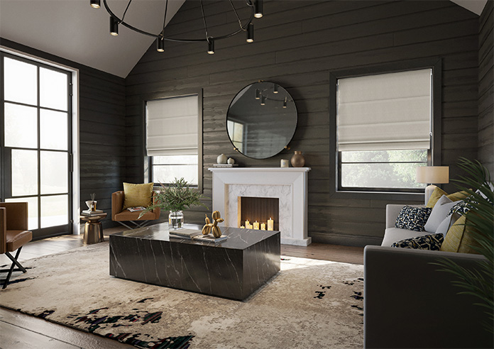 Genoa Faux Silk (Blackout), Sterling Shimmer - Roman Blind - Image 6